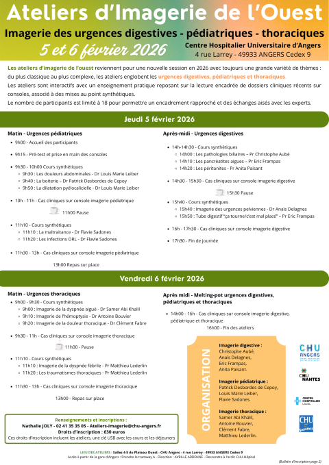 urgences digestives, pédiatriques et thoraciques.